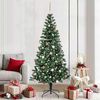 vidaXL Artificial Pre-lit Christmas Tree Green 210 cm PVC and Metal