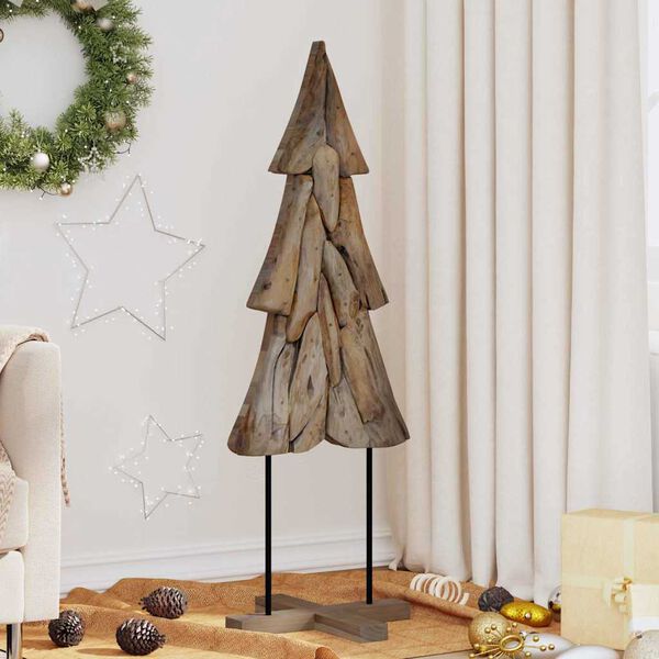vidaXL Christmas Tree with Stand Brown 121 cm Solid teak wood