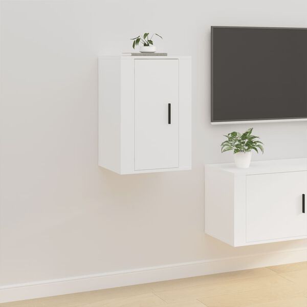 vidaXL Wall Mounted TV Cabinet White 40x34.5x60 cm