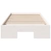 vidaXL Floor Bed Frame with Storage White 90 x 190 cm Solid pine wood