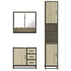 vidaXL 3 Piece Bathroom Furniture Set Sonoma Oak Engineered Wood
