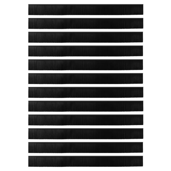 vidaXL Self-adhesive Door Brush Seals 12 pcs Black 100 cm