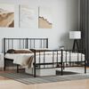 vidaXL Metal Bed Frame without Mattress with Footboard Black 140x190cm