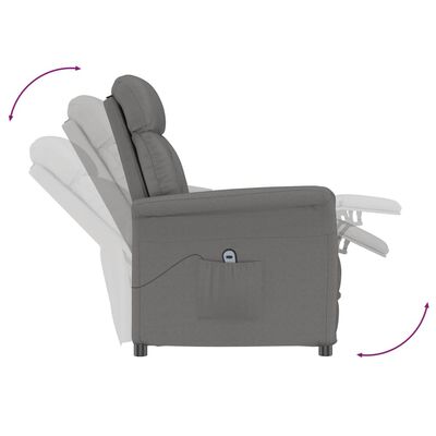 vidaXL Electric Recliner Chair Dark Grey Microfiber Fabric