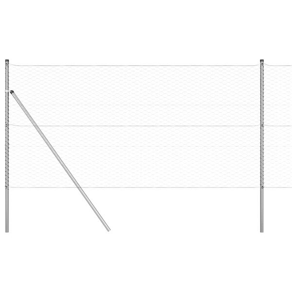 vidaXL Fence Post Silver 25 x 1.2 m (36 mm mesh) Steel