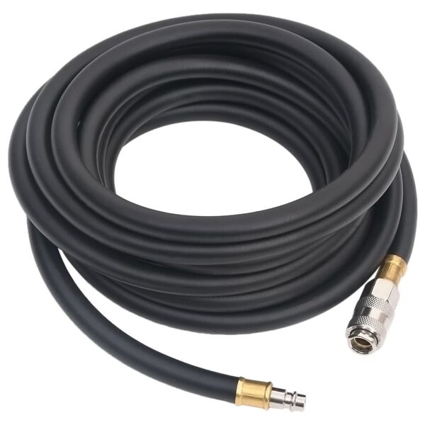 vidaXL Hybrid Air Hose Black 0.6" 10 m Rubber and PVC
