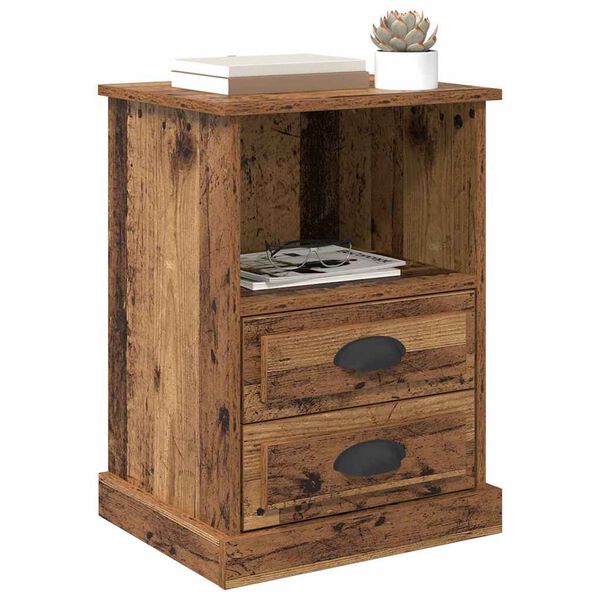 vidaXL Bedside Cabinet Old Wood 36 x 43 x 60 cm Engineered Wood