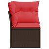 vidaXL Garden Sofa with Cushion Brown 62 x 62 x 69cm Poly Rattan