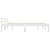 vidaXL Bed Frame without Mattress White Solid Pine Wood 180x200 cm Super King