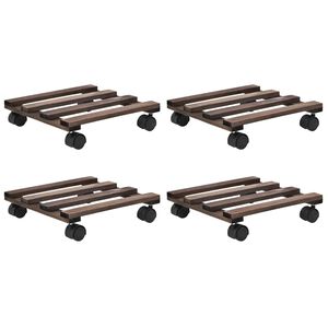 vidaXL Plant Roller | Brown | Cedar Wood | Compact | Rotatable | Plant Roller