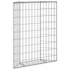 vidaXL Trapezium Gabion Raised Bed Galvanised Steel 80x20x100 cm