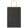 vidaXL Paper Bags 250 pcs with Handles Black 21x11x31 cm