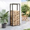 vidaXL Firewood Rack Matt Black 50x28x132 cm Steel