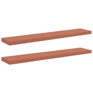 vidaXL Wall Shelf 2 pcs Red 120 x 23.5 x 3.8 cm Engineered Wood