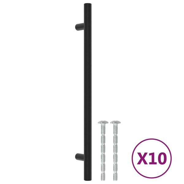 vidaXL Cabinet Handles 10 pcs Black 192 mm Stainless Steel