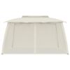 vidaXL Gazebo with Double Roof and Mesh Walls Cream 3.93x2.93 m Steel