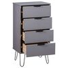 vidaXL Drawer Cabinet Grey 45x39.5x90.3 cm Solid Pine Wood
