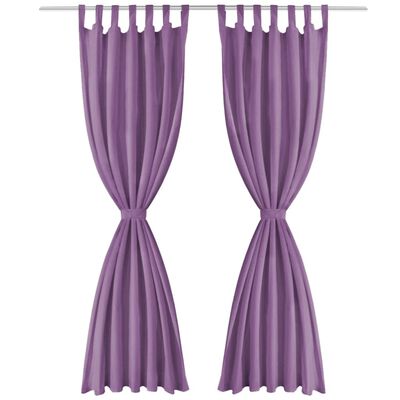 vidaXL Micro-Satin Curtains 2 pcs with Loops 140x175 cm Lilac
