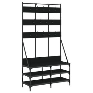 vidaXL Clothes Rack with Shoe Storage Black 100x40x184 cm