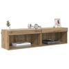 vidaXL TV Cabinet Set with LED Artisan Oak Engineered Wood