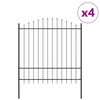 vidaXL Garden Fence 4 pcs Grey 170 x 215 cm Powder-Coated Steel