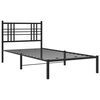 vidaXL Metal Bed Frame without Mattress with Headboard Black 90x200cm