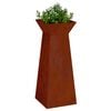 vidaXL Pillar Planter 2 pcs Silver 40 x 40 x 100 cm Weathering Steel
