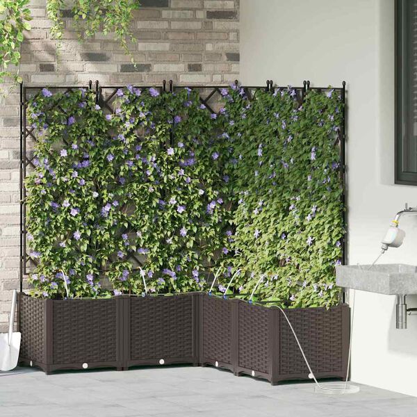 vidaXL Garden Planter 5 pcs Brown Steel