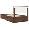 vidaXL Bed Frame Brown Oak and Silver 100 x 200 cm Engineered Wood