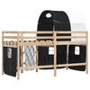 vidaXL Kids' Loft Bed with Tunnel without Mattress White&Black 90x190 cm Single