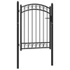 vidaXL Fence Gate with Arched Top Steel 100x98.5 cm Black