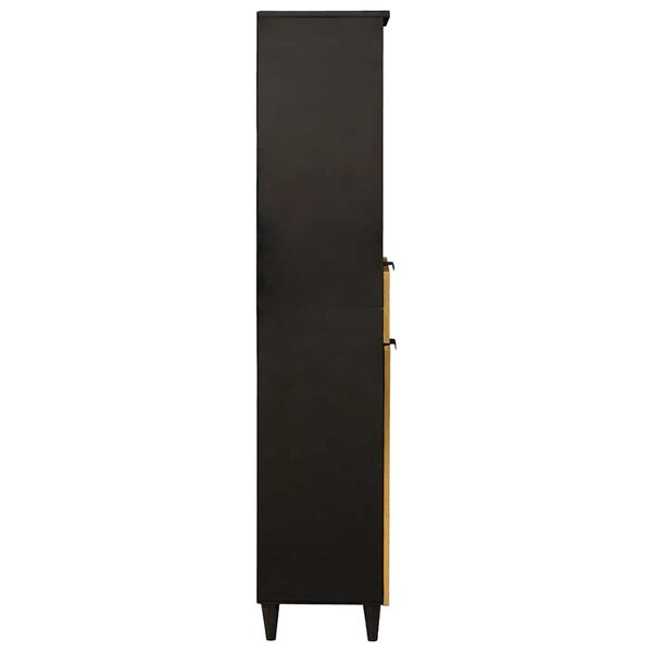vidaXL Bathroom Cabinet with Drawer Black and Gold 38 x 33 x 160 cm