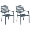 vidaXL Garden Chair 2 pcs Anthracite Steel