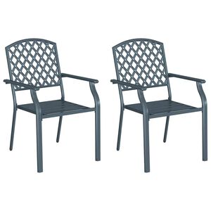 vidaXL Garden Chair 2 pcs Anthracite Steel