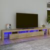 vidaXL TV Cabinet with LED Lights Sonoma Oak 260x36,5x40 cm