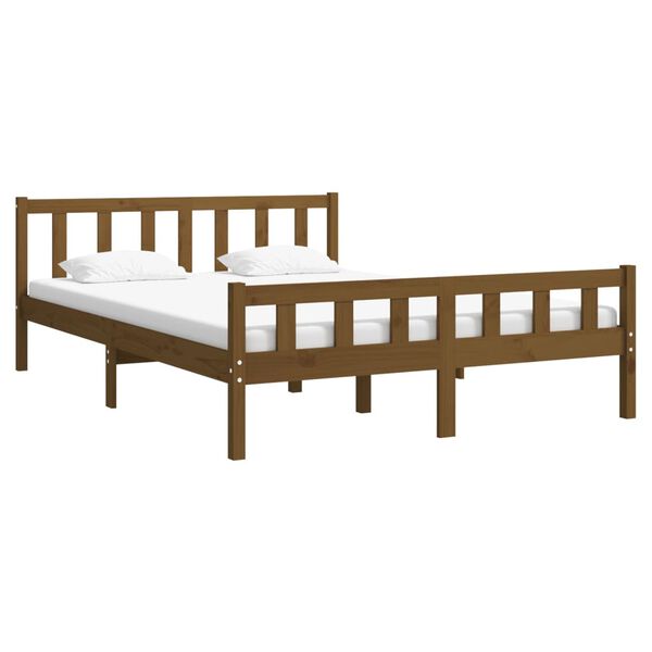 vidaXL Bed Frame without Mattress Honey Brown Solid Wood 120x200 cm