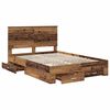 vidaXL Bed Frame with Headboard Old Wood 135 x 190 cm Engineered Wood