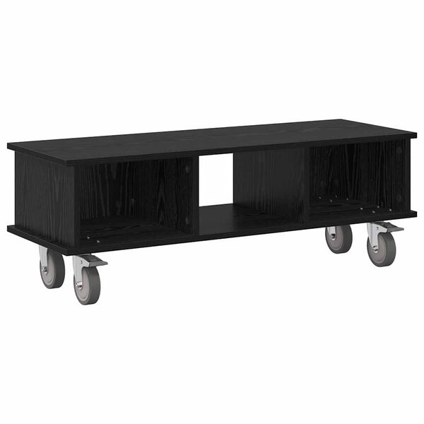 vidaXL TV Stand Black Oak 100 x 35 x 35 cm Engineered Wood