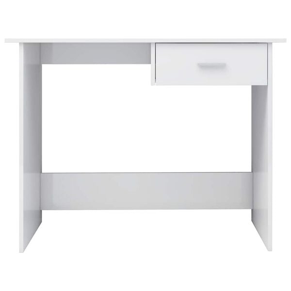 vidaXL Desk High Gloss White 100x50x76 cm Engineered Wood