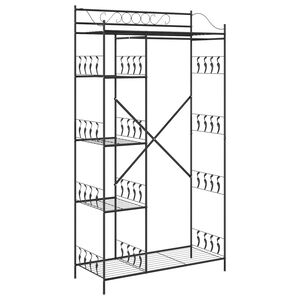 vidaXL Open Wardrobe with Shelf Black 101 x 43 x 188 cm Steel