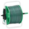 vidaXL Free Standing Green Hose Reel with 50 m Hose PVC