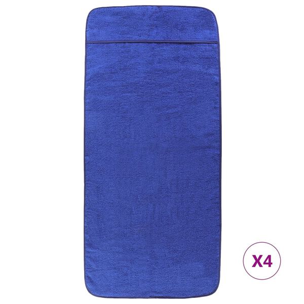 vidaXL Beach Towels 4 pcs Royal Blue 60x135 cm Fabric 400 GSM