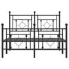 vidaXL Metal Bed Frame without Mattress with Footboard Black 120x190cm