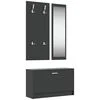 vidaXL 3-in-1 Shoe Cabinet Set Black Engineered Wood