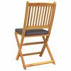 vidaXL Folding Chair 8 pcs Grey 49 x 57.5 x 92cm Solid Acacia wood