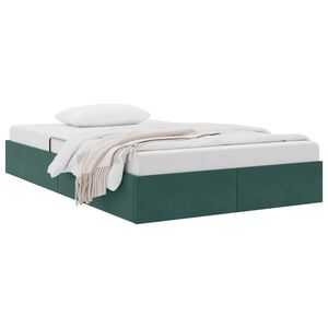 vidaXL Storage Bed with Mattress Dark Green 120 x 200 cm Velvet