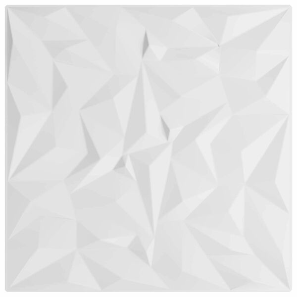 vidaXL Wall Panels 12 pcs White 50 x 50 cm XPS Foam