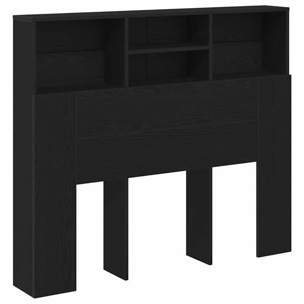 vidaXL Headboard Cabinet Black Oak 120 x 19 x 103.5 cm Engineered Wood