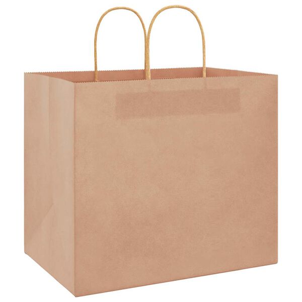 vidaXL Paper Bags 250 pcs with Handles Brown 32x22x28 cm