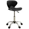 vidaXL Salon Spa Stool | Black | Faux leather, chromed steel, foam